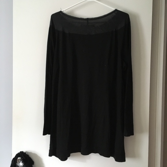 VERONIQUE MILJKOVITCH Black Silk Textured Front Top XL - Picture 2 of 5